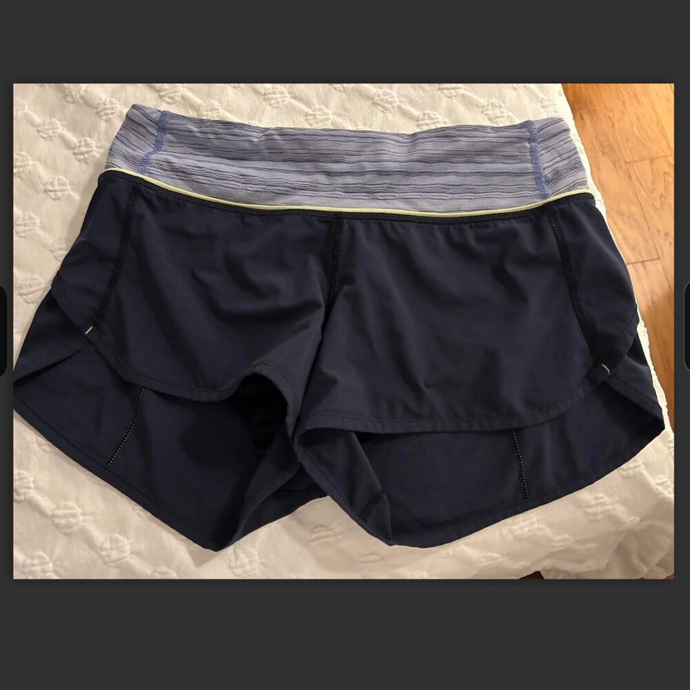 navy lululemon speed shorts